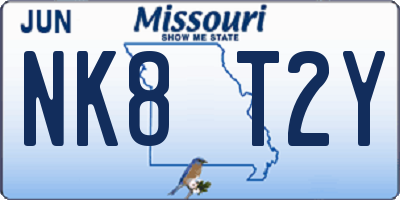 MO license plate NK8T2Y