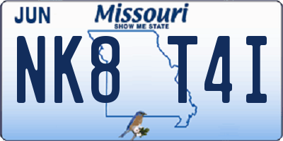 MO license plate NK8T4I