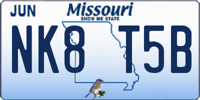 MO license plate NK8T5B