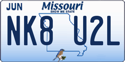 MO license plate NK8U2L