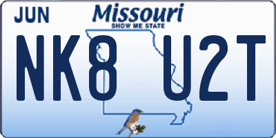 MO license plate NK8U2T