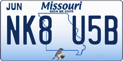 MO license plate NK8U5B