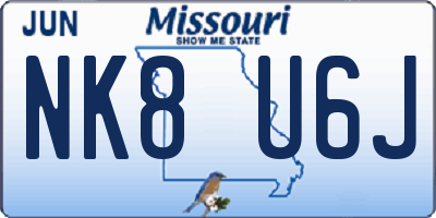 MO license plate NK8U6J