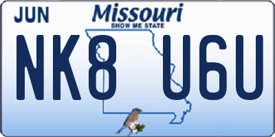 MO license plate NK8U6U