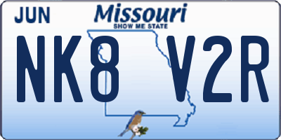 MO license plate NK8V2R