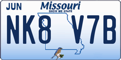 MO license plate NK8V7B