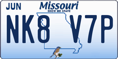 MO license plate NK8V7P