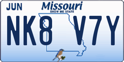 MO license plate NK8V7Y