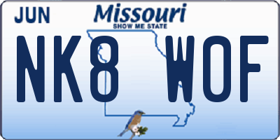 MO license plate NK8W0F