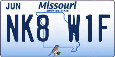 MO license plate NK8W1F