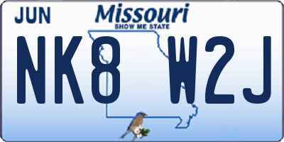 MO license plate NK8W2J