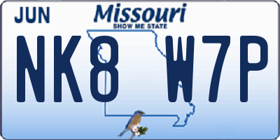 MO license plate NK8W7P