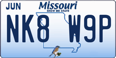 MO license plate NK8W9P