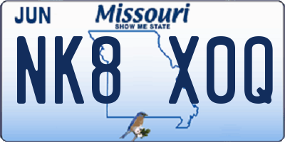 MO license plate NK8X0Q