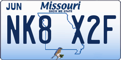 MO license plate NK8X2F