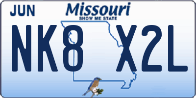 MO license plate NK8X2L