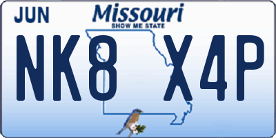 MO license plate NK8X4P