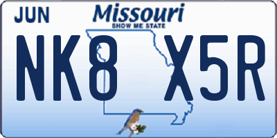 MO license plate NK8X5R
