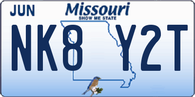 MO license plate NK8Y2T