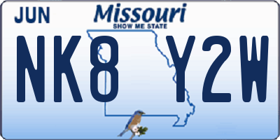 MO license plate NK8Y2W