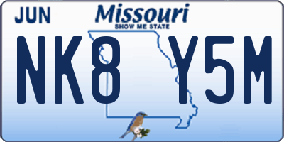 MO license plate NK8Y5M