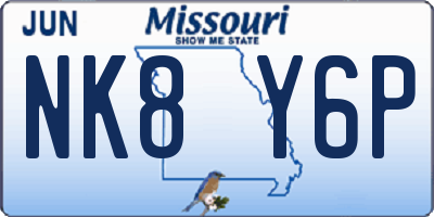 MO license plate NK8Y6P