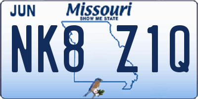 MO license plate NK8Z1Q
