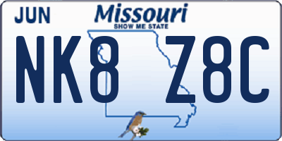 MO license plate NK8Z8C