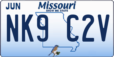 MO license plate NK9C2V