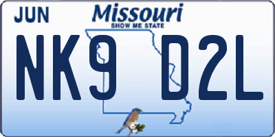 MO license plate NK9D2L