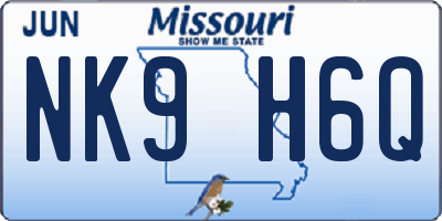 MO license plate NK9H6Q