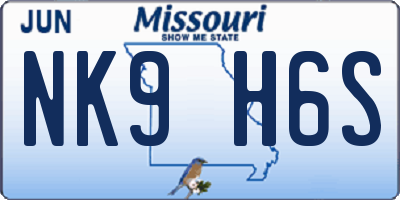 MO license plate NK9H6S