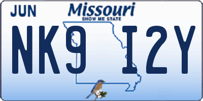 MO license plate NK9I2Y