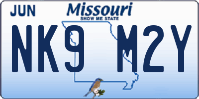 MO license plate NK9M2Y