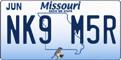 MO license plate NK9M5R