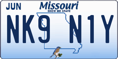 MO license plate NK9N1Y