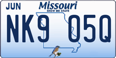 MO license plate NK9O5Q