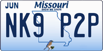 MO license plate NK9P2P