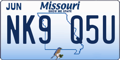 MO license plate NK9Q5U