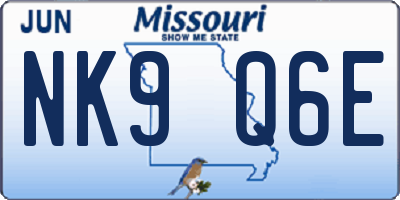 MO license plate NK9Q6E