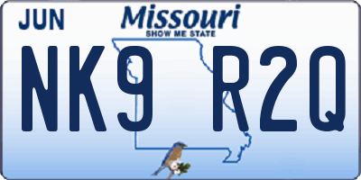 MO license plate NK9R2Q