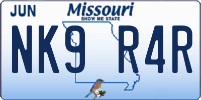 MO license plate NK9R4R