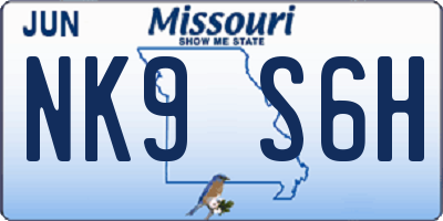 MO license plate NK9S6H