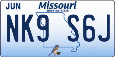 MO license plate NK9S6J