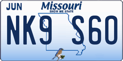MO license plate NK9S6O