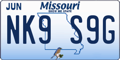 MO license plate NK9S9G