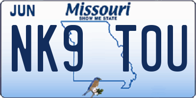 MO license plate NK9T0U