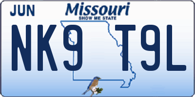 MO license plate NK9T9L