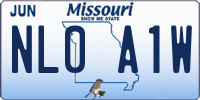 MO license plate NL0A1W