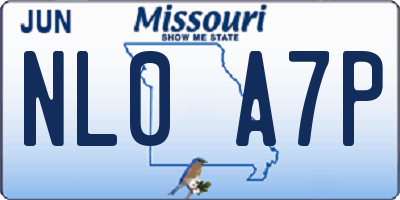 MO license plate NL0A7P